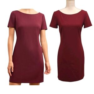 M.M. Lafleur Size 2 The Rosie Boatneck SS Italian Wool Twill Shiraz Shift Dress